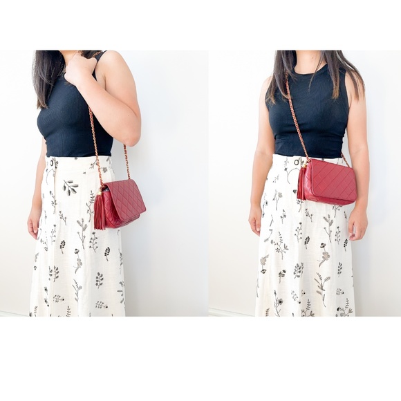 Vintage Chanel Burgundy Quilted Flap Tassel Bag - Picture 16 of 16